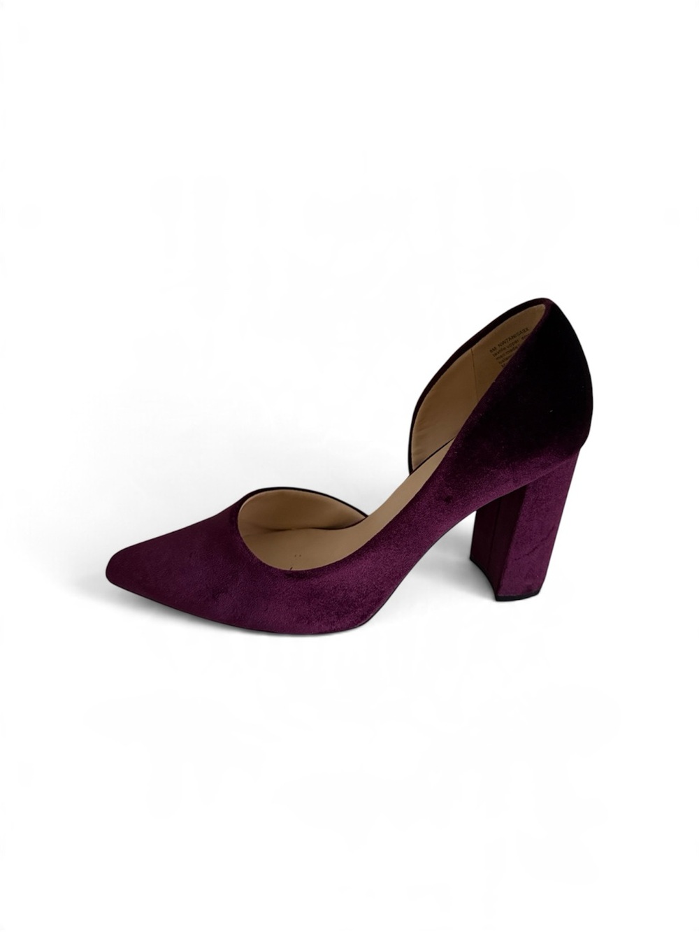 Nine West Purple Suede Chunky Pointed Toe Heel